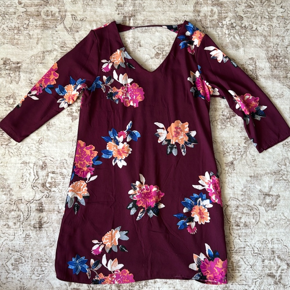 Floral 3/4 sleeve Shift Dress